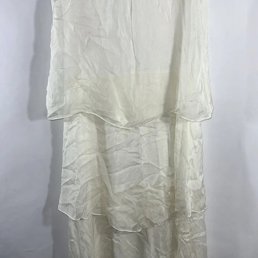 Soft Surroundings 100% Silk Tiered Midi Dress Size Medium - Picture 9 of 11